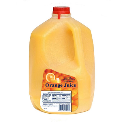 Orange Juice Labels Printed on Dairy Litho Laminated for added Moisture Protection