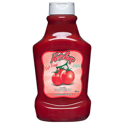 Special Shape Ketchup Label Laminated with Clear Polypropylene