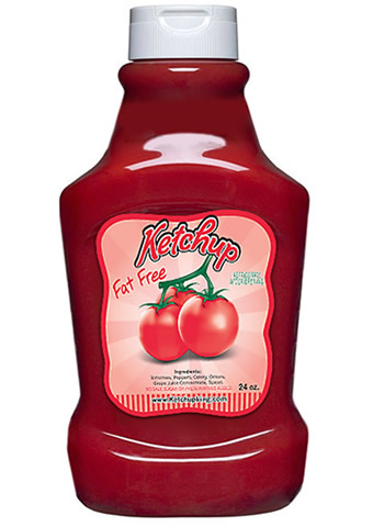 Special Shape Ketchup Label Laminated with Clear Polypropylene
